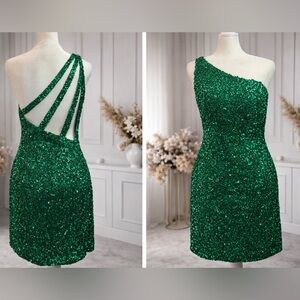 Sherri Hill | Dresses | Sherri Hill Green Sparkle One Shoulder Dress | Poshmark Sherri Hill | Dresses | Sherri Hill Green Sparkle One Shoulder Dress | Poshmark